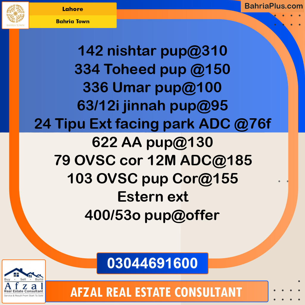 Residential Plot for Sale in Bahria Town, Lahore - (BP-241546)