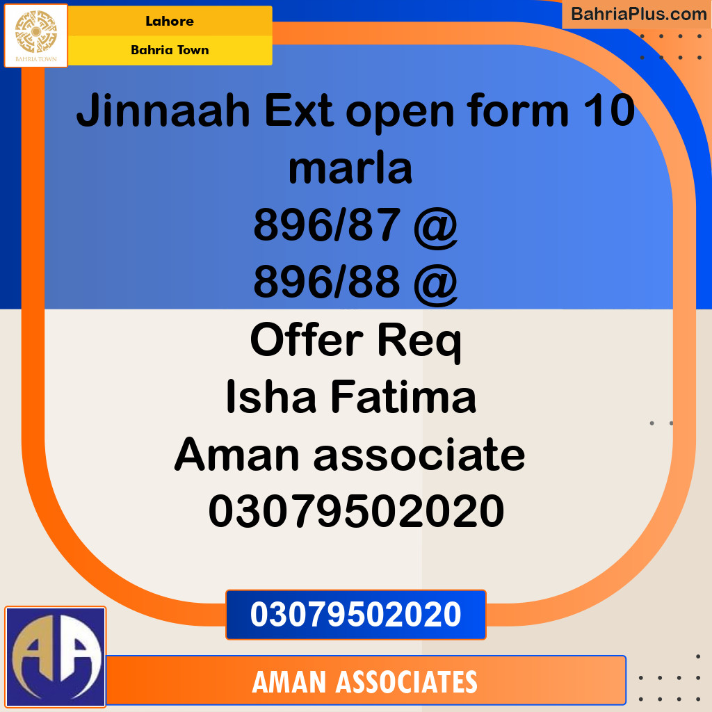 Residential Plot for Sale in Bahria Town, Lahore - (BP-241590)