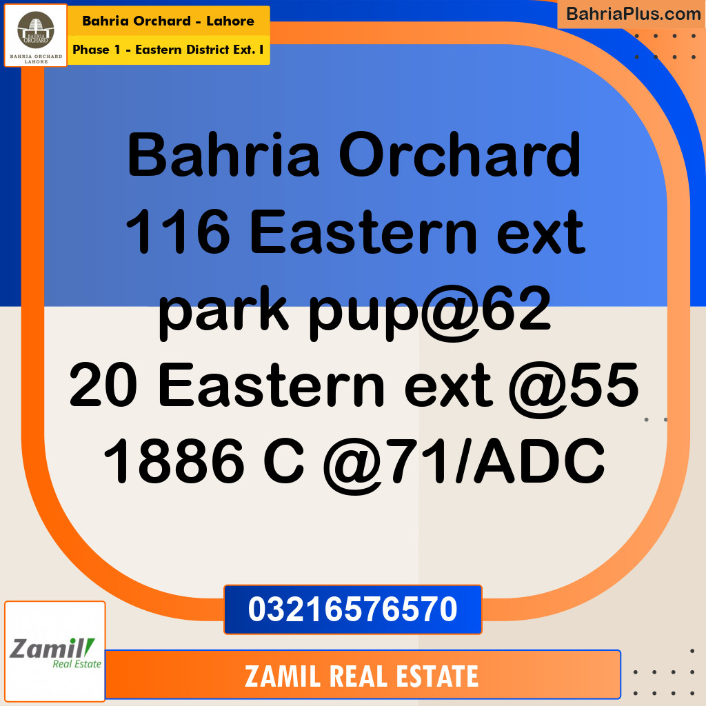 5 Marla Residential Plot for Sale in Phase 1 - Eastern District Ext. I -  Bahria Orchard, Lahore - (BP-241622)