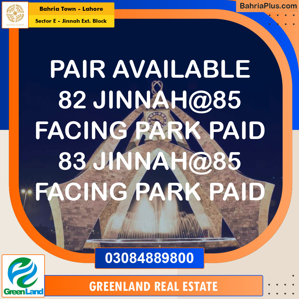 5 Marla Residential Plot for Sale in Sector E - Jinnah Ext. Block -  Bahria Town, Lahore - (BP-241687)