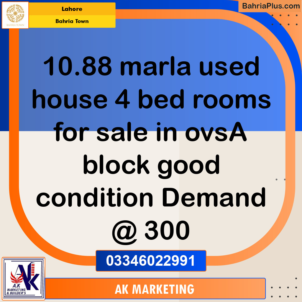 10 Marla Residential House for Sale in Bahria Town, Lahore - (BP-241789)