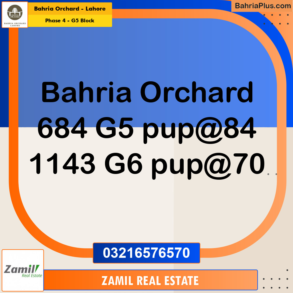 10 Marla Residential Plot for Sale in Phase 4 - G5 Block -  Bahria Orchard, Lahore - (BP-241799)