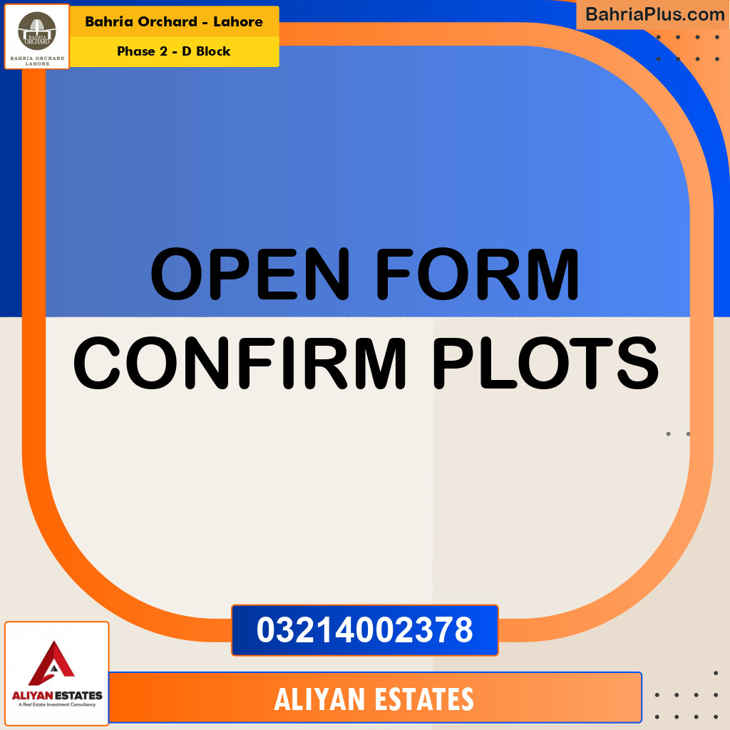 5 Marla Residential Plot for Sale in Phase 2 - D Block -  Bahria Orchard, Lahore - (BP-241855)