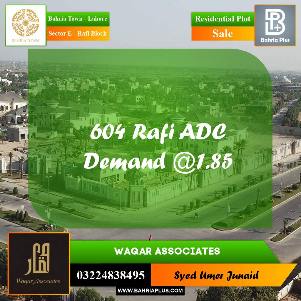 Residential Plot for Sale in Sector E - Rafi Block -  Bahria Town, Lahore - (BP-241902)