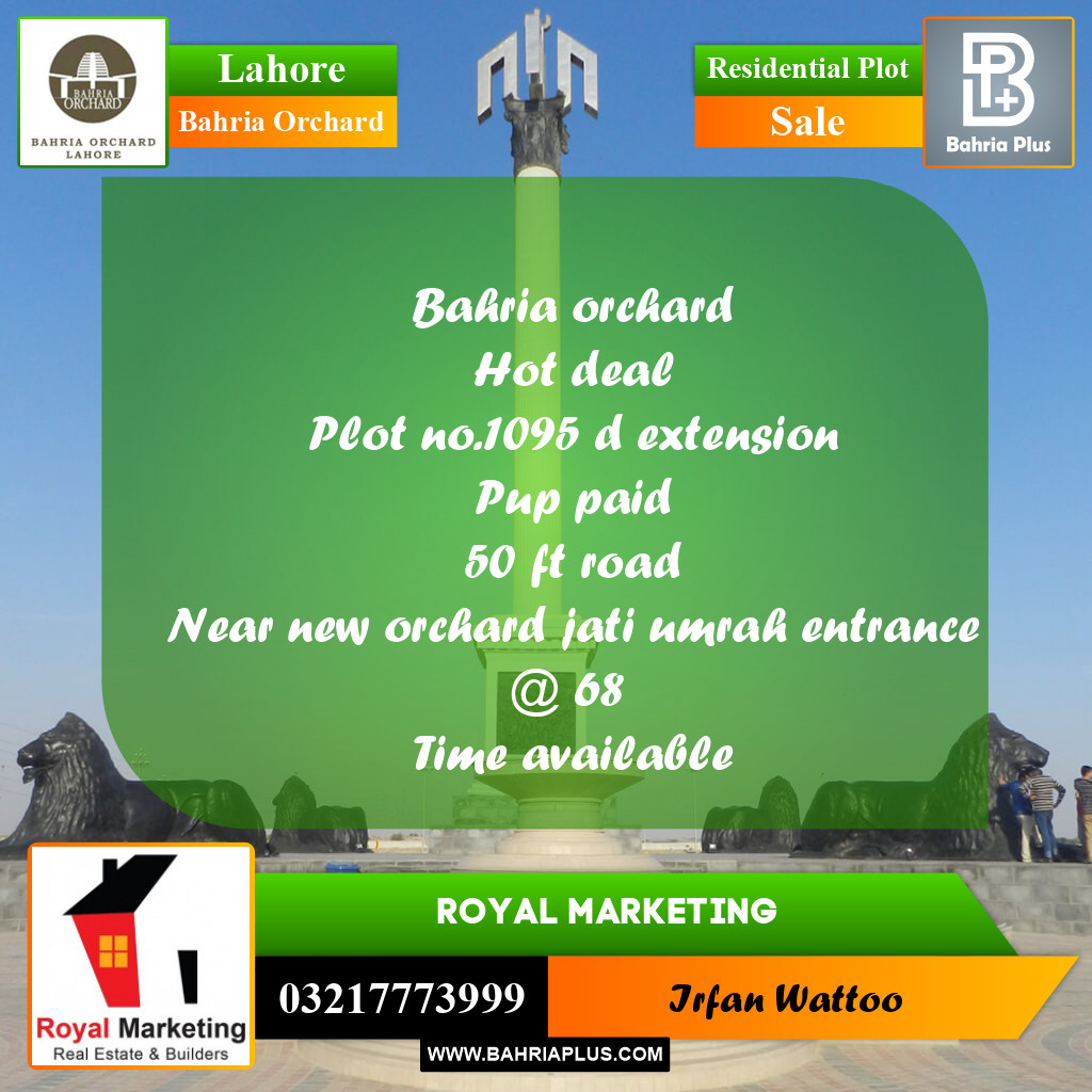 Residential Plot for Sale in Bahria Orchard, Lahore - (BP-241950)