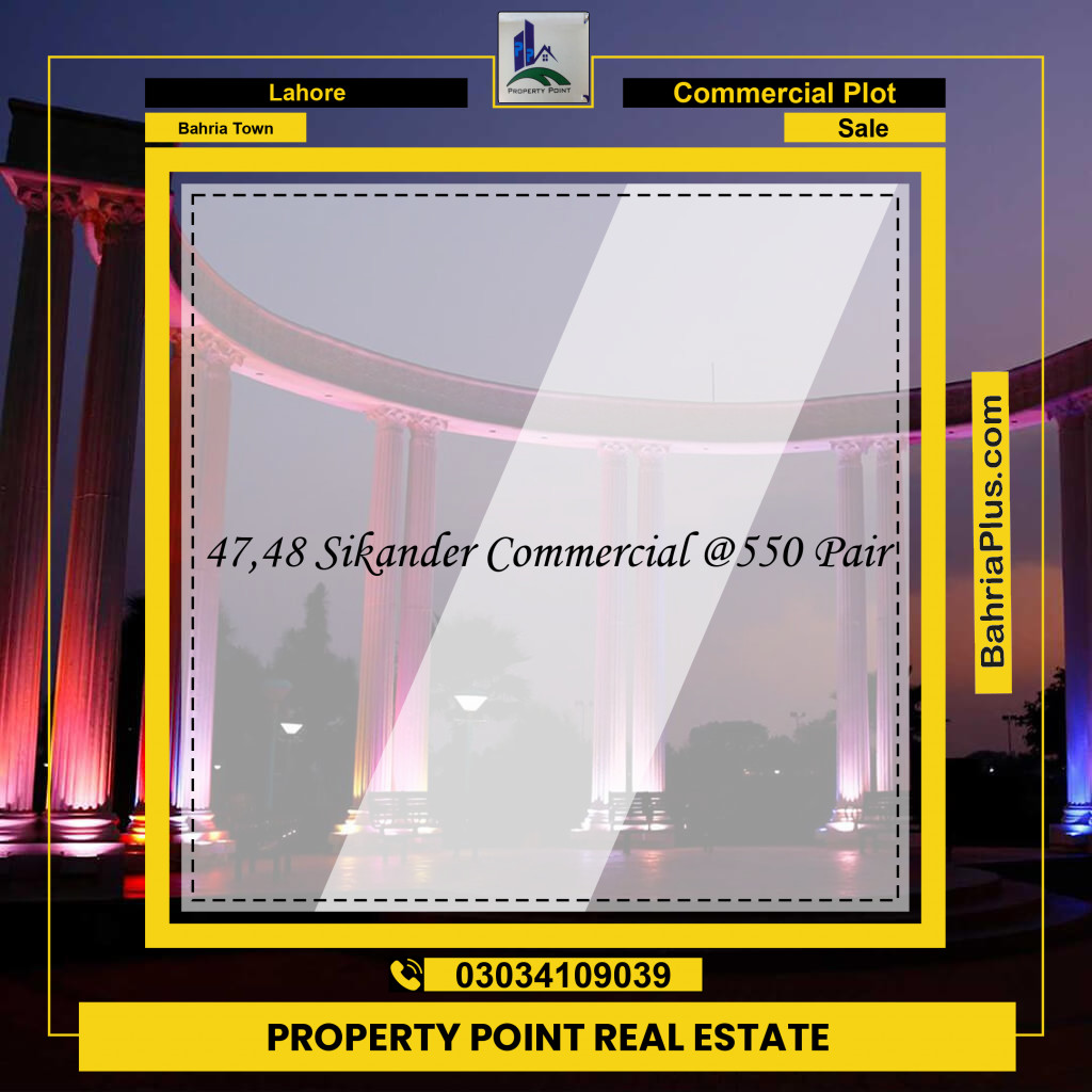 Commercial Plot for Sale in Bahria Town, Lahore - (BP-241983)
