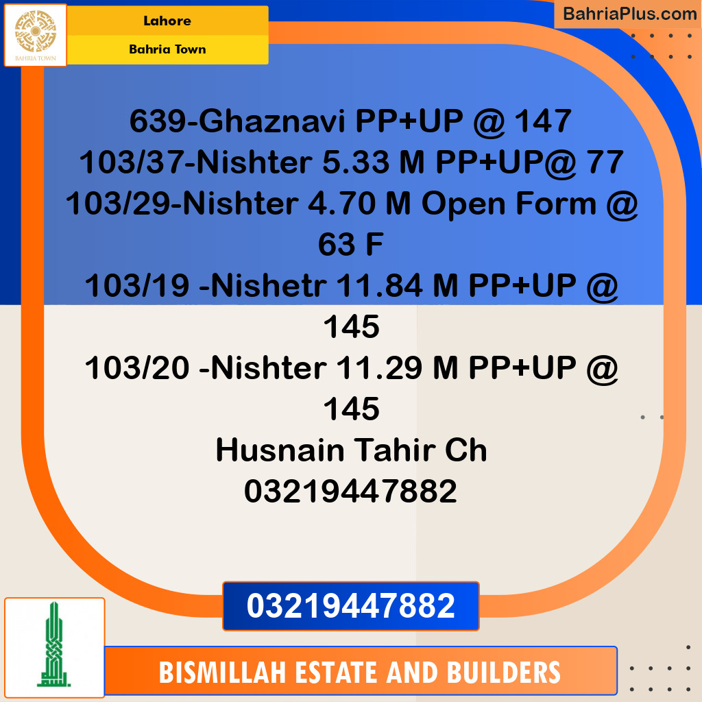 Residential Plot for Sale in Bahria Town, Lahore - (BP-242034)