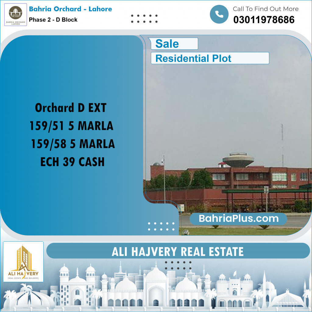 5 Marla Residential Plot for Sale in Phase 2 - D Block -  Bahria Orchard, Lahore - (BP-242039)
