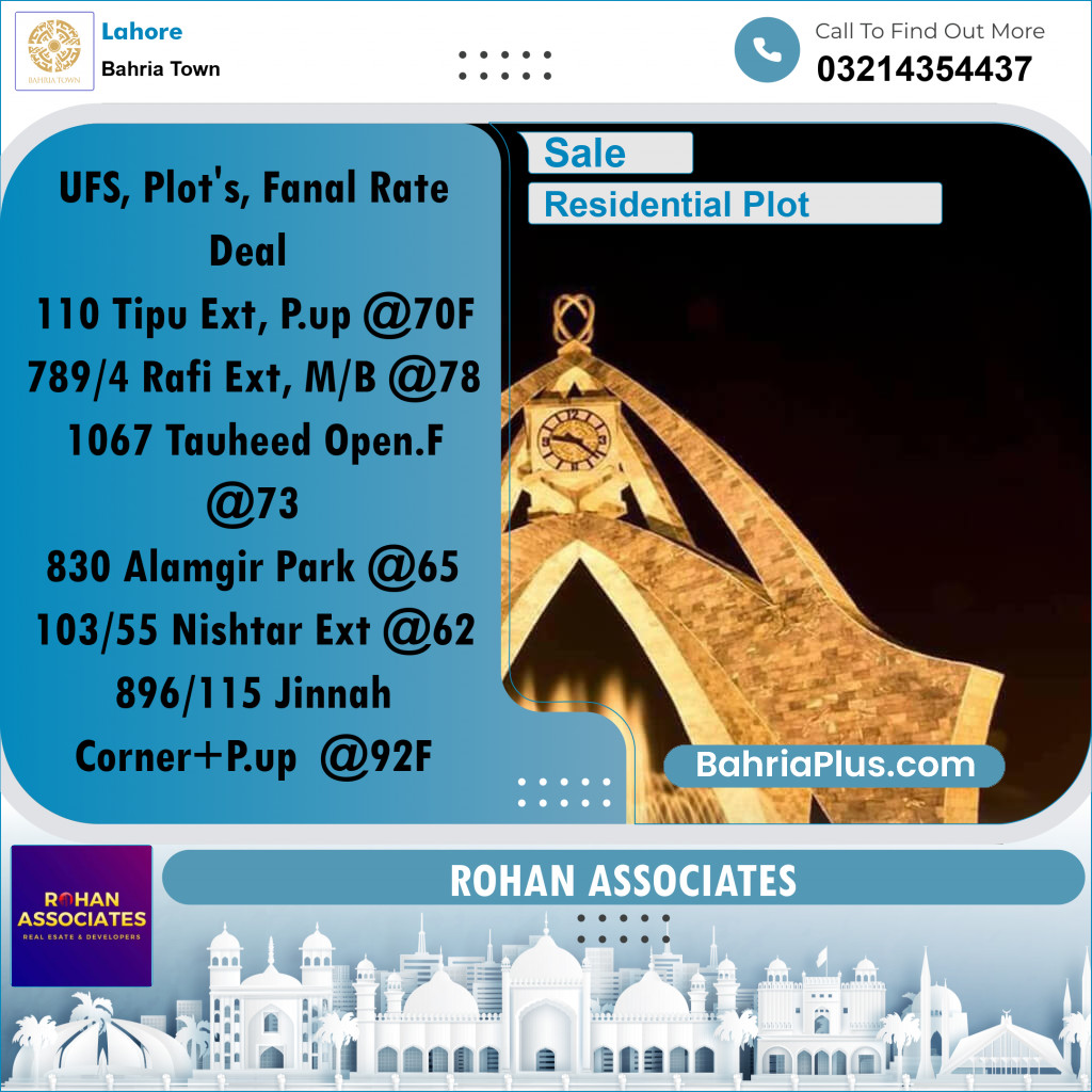 5 Marla Residential Plot for Sale in Bahria Town, Lahore - (BP-242057)