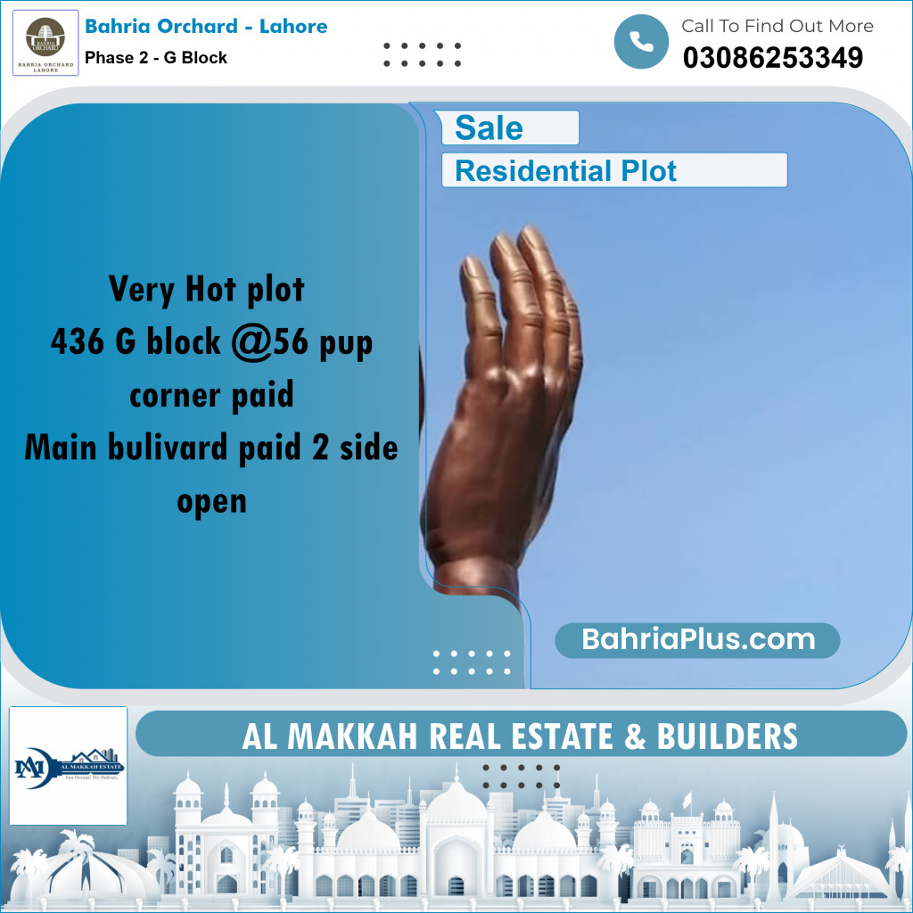 5 Marla Residential Plot for Sale in Phase 2 - G Block -  Bahria Orchard, Lahore - (BP-242063)