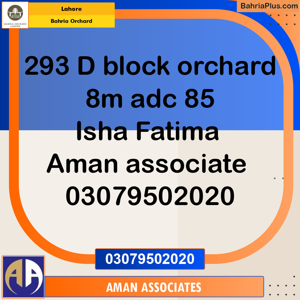 Residential Plot for Sale in Bahria Orchard, Lahore - (BP-242073)