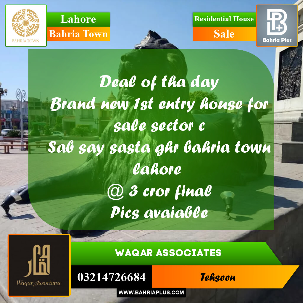 10 Marla Residential House for Sale in Bahria Town, Lahore - (BP-242080)