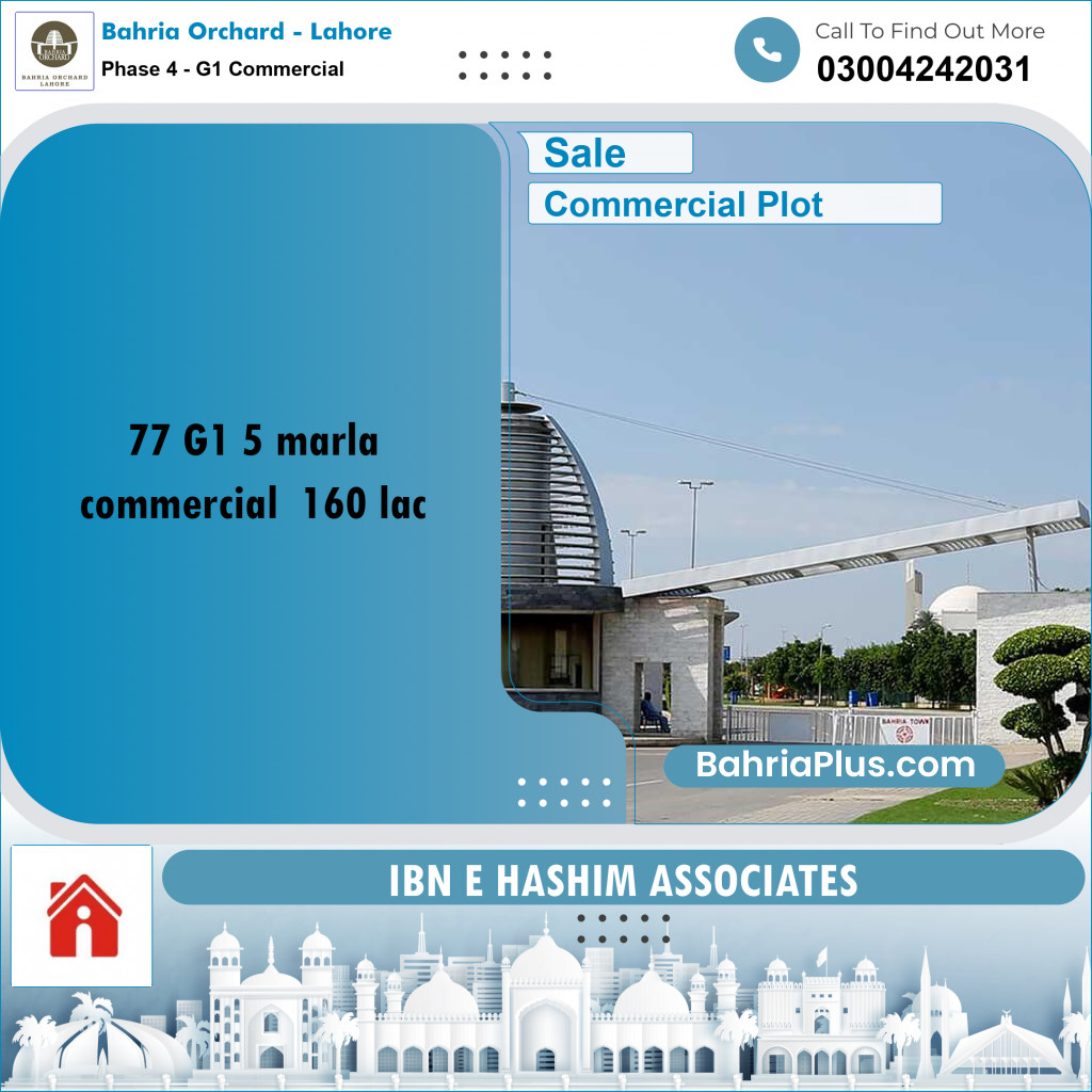 5 Marla Commercial Plot for Sale in Phase 4 - G1 Commercial -  Bahria Orchard, Lahore - (BP-242109)