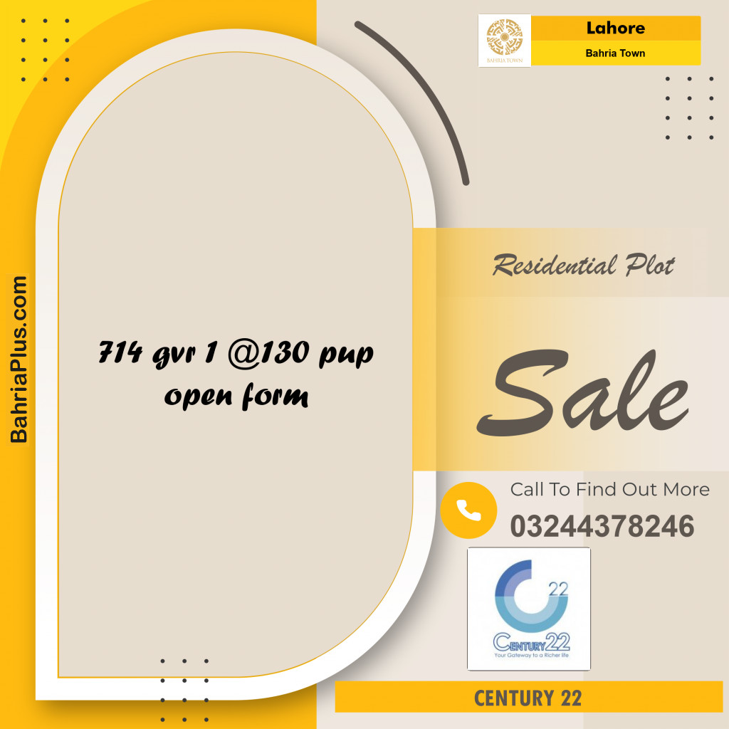 Residential Plot for Sale in Bahria Town, Lahore - (BP-242112)