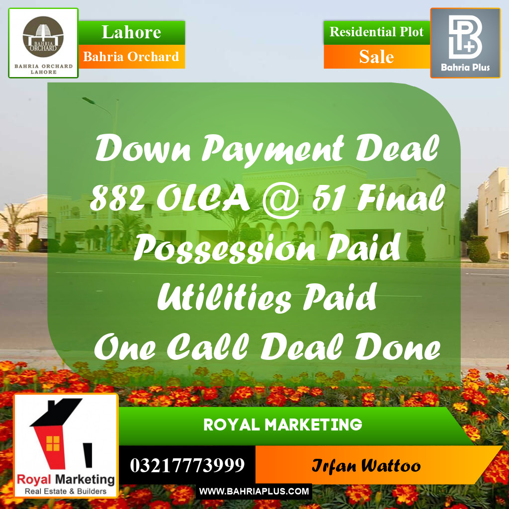 Residential Plot for Sale in Bahria Orchard, Lahore - (BP-242210)