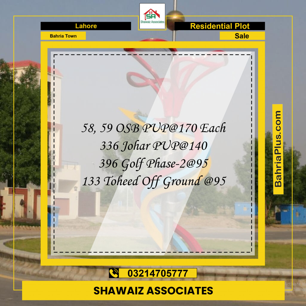 Residential Plot for Sale in Bahria Town, Lahore - (BP-242219)