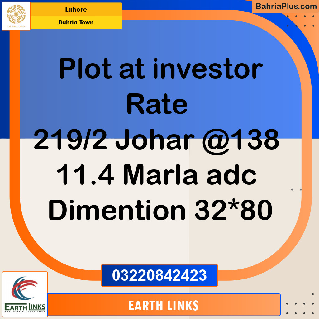 Residential Plot for Sale in Bahria Town, Lahore - (BP-242263)