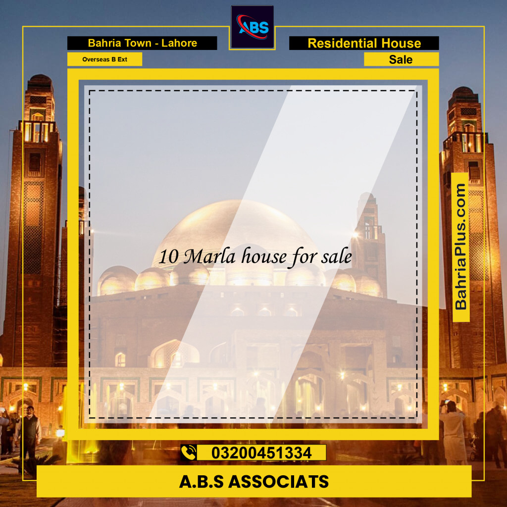 10 Marla Residential House for Sale in Overseas B Ext -  Bahria Town, Lahore - (BP-242324)