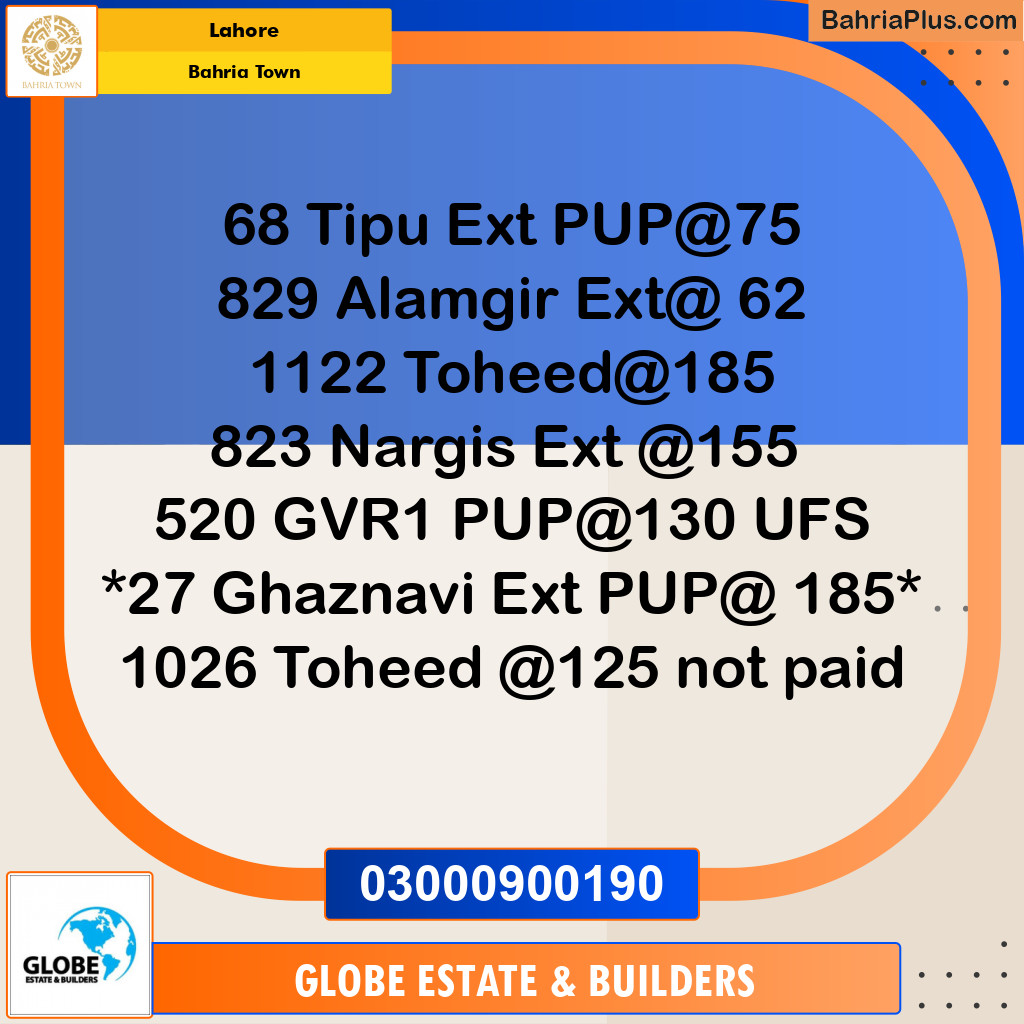 Residential Plot for Sale in Bahria Town, Lahore - (BP-242347)