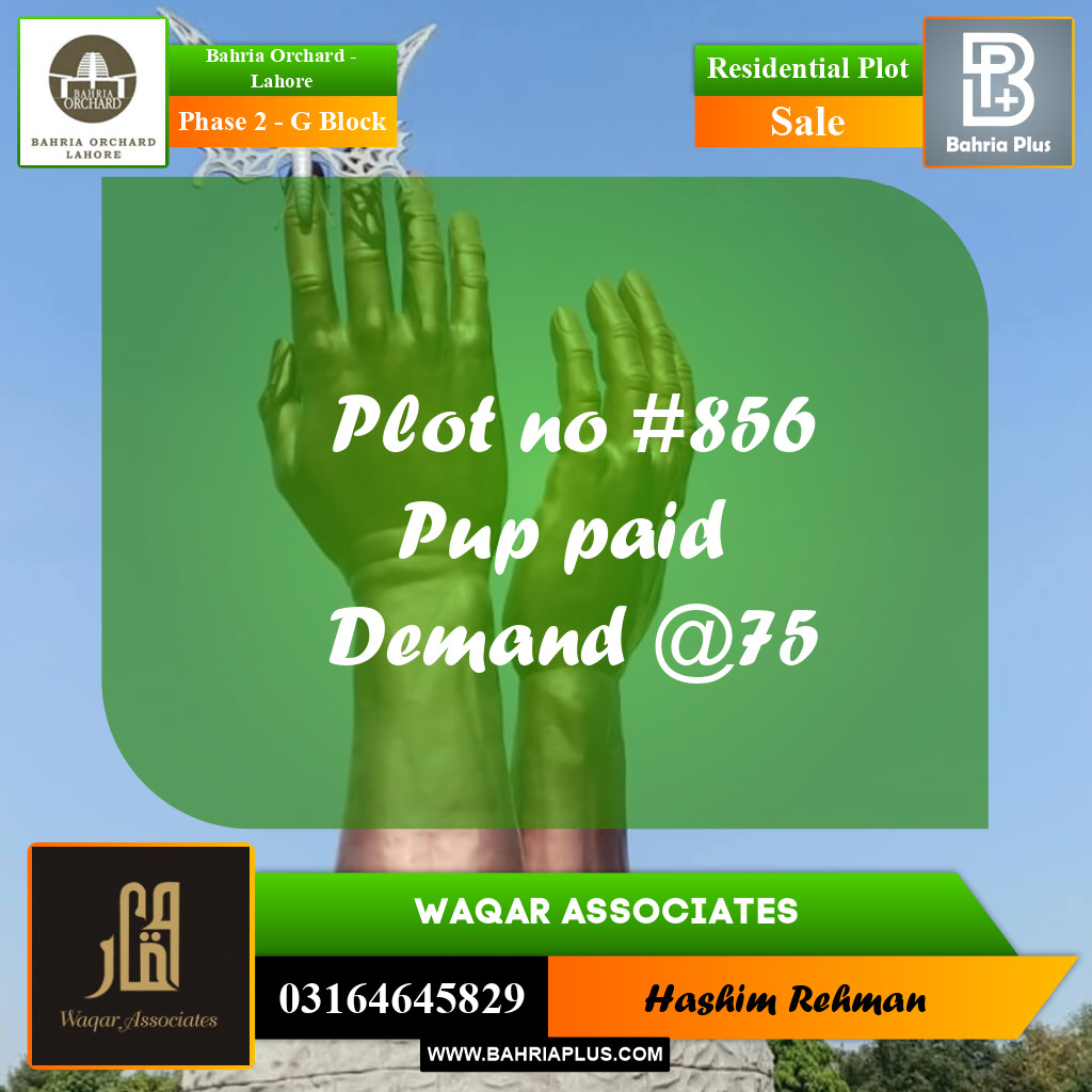 8 Marla Residential Plot for Sale in Phase 2 - G Block -  Bahria Orchard, Lahore - (BP-242360)