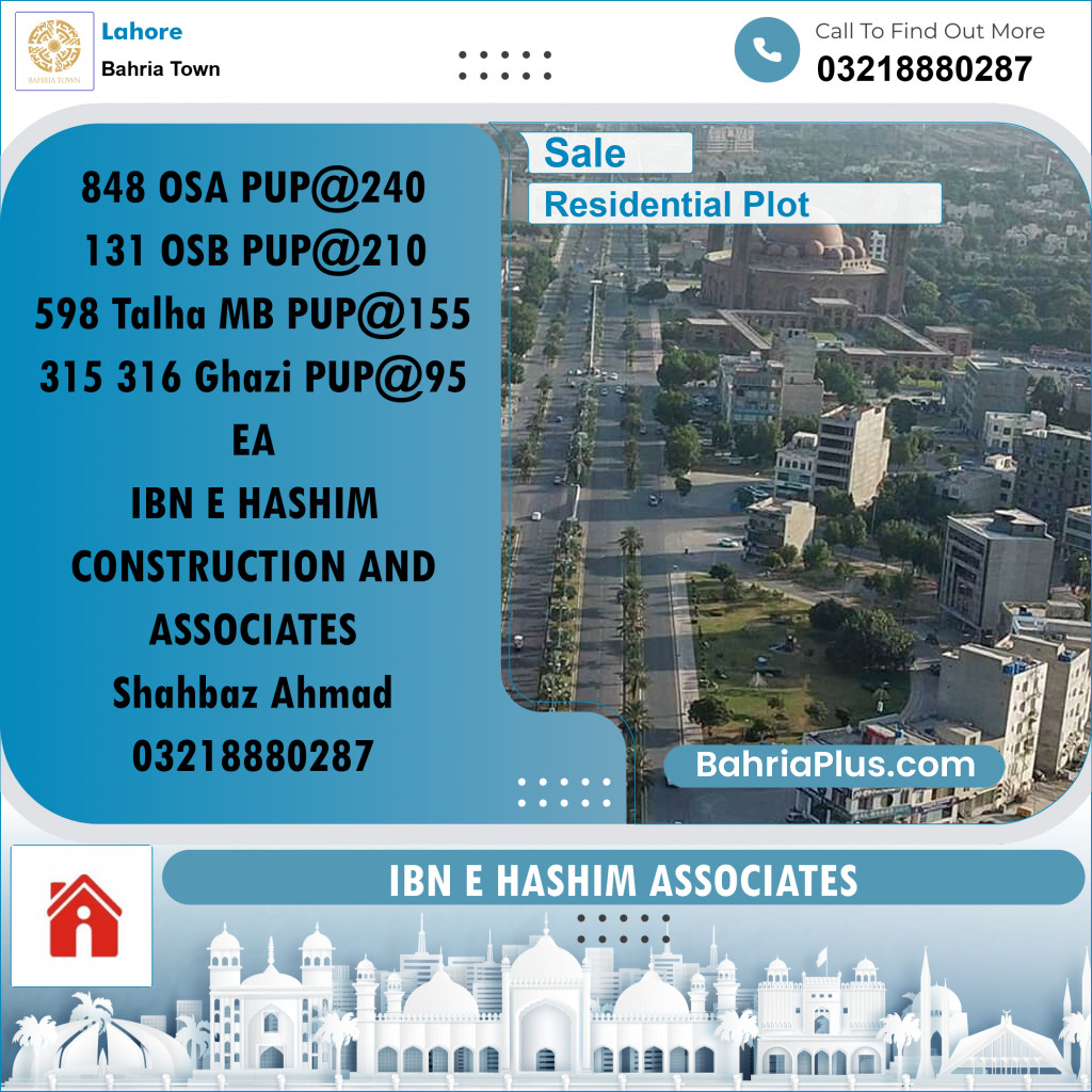 Residential Plot for Sale in Bahria Town, Lahore - (BP-242373)