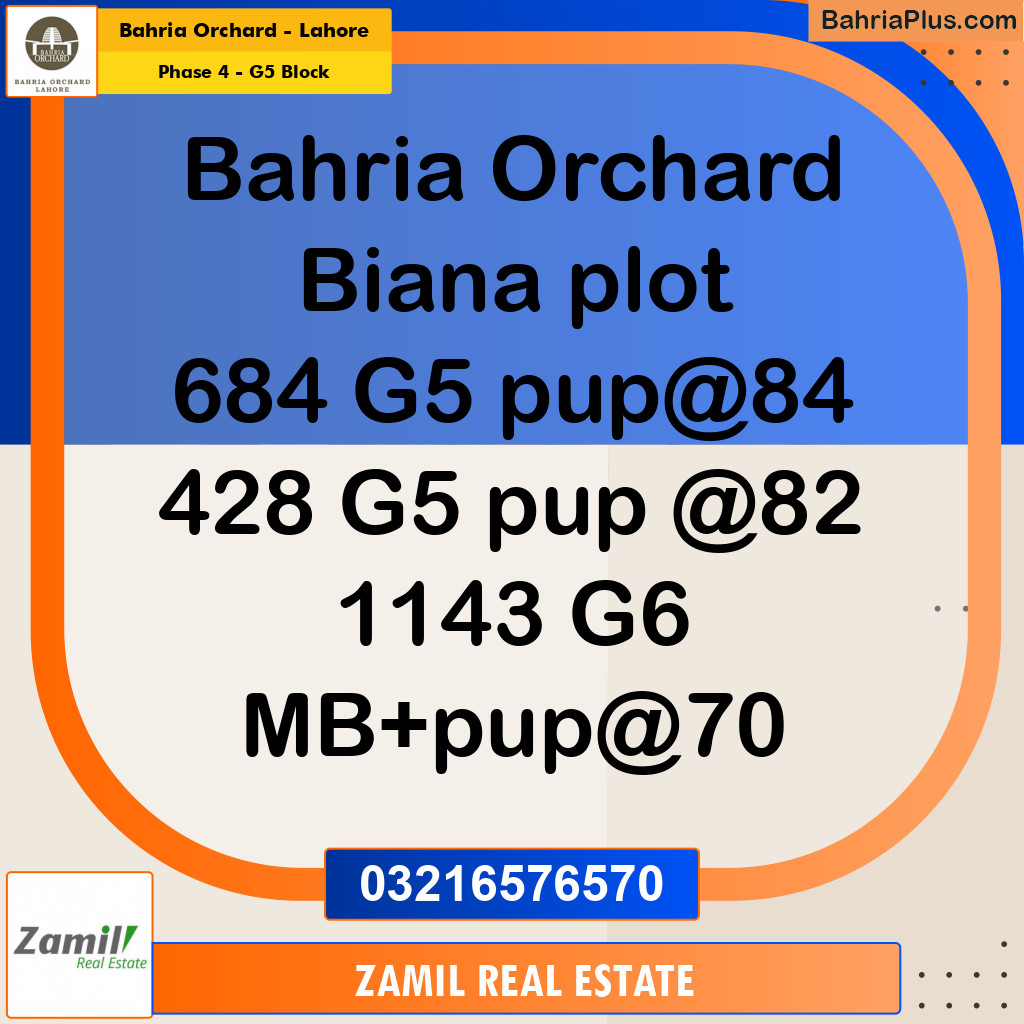 10 Marla Residential Plot for Sale in Phase 4 - G5 Block -  Bahria Orchard, Lahore - (BP-242481)
