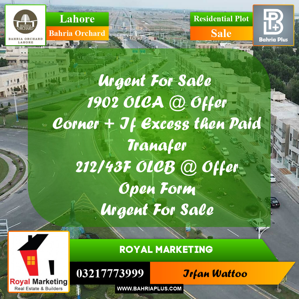 Residential Plot for Sale in Bahria Orchard, Lahore - (BP-242535)