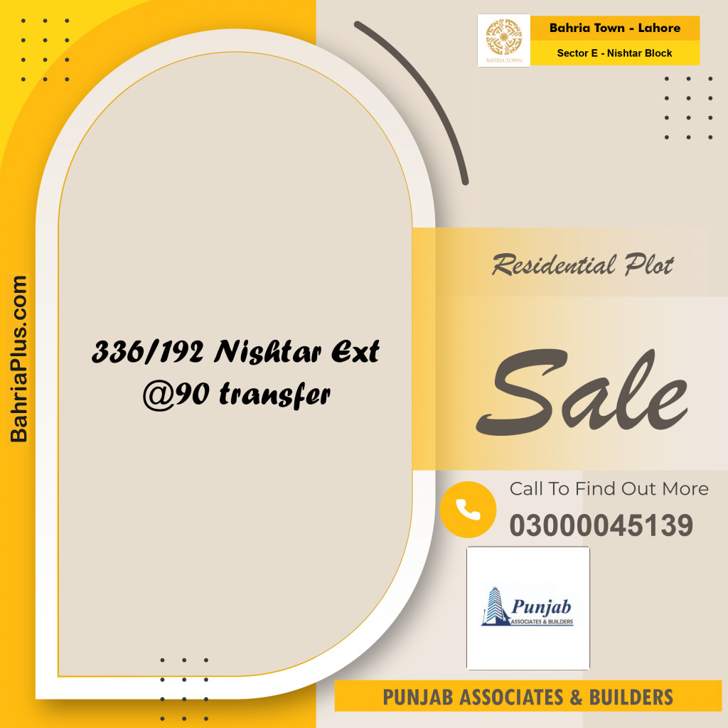 5 Marla Residential Plot for Sale in Sector E - Nishtar Block -  Bahria Town, Lahore - (BP-242562)