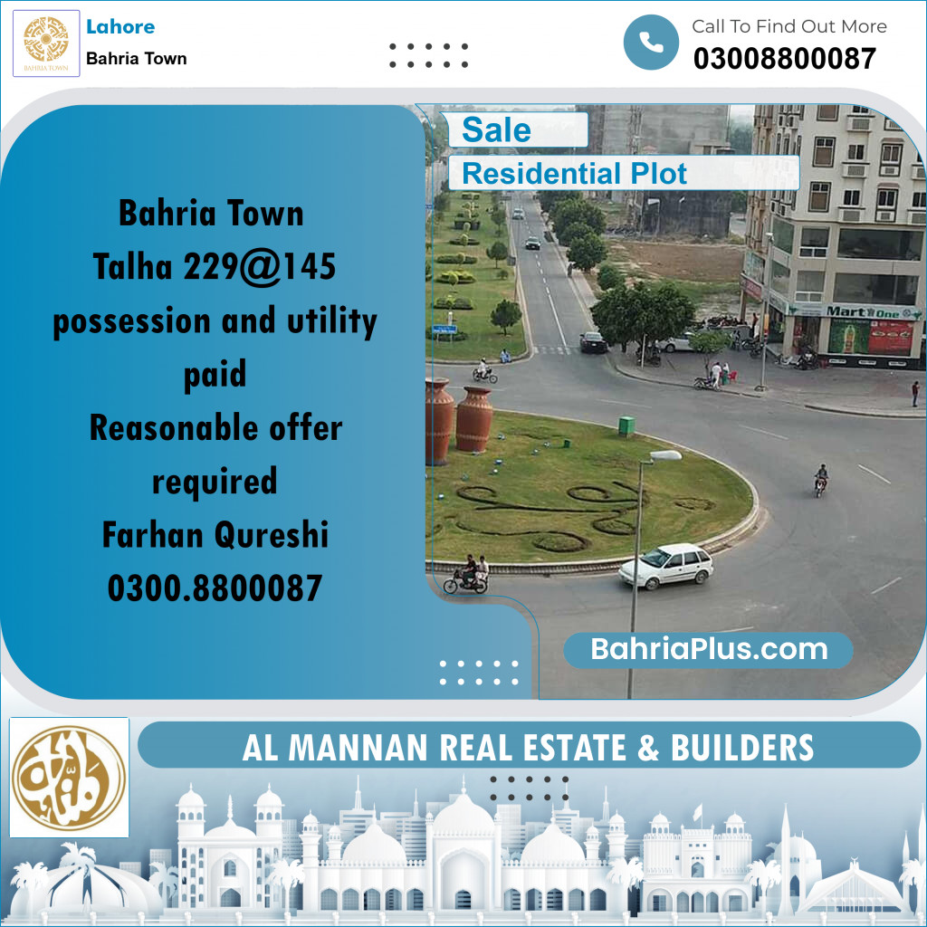 Residential Plot for Sale in Bahria Town, Lahore - (BP-242571)