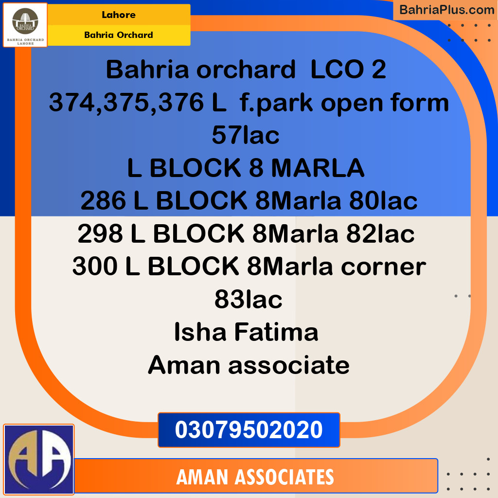 Residential Plot for Sale in Bahria Orchard, Lahore - (BP-242619)