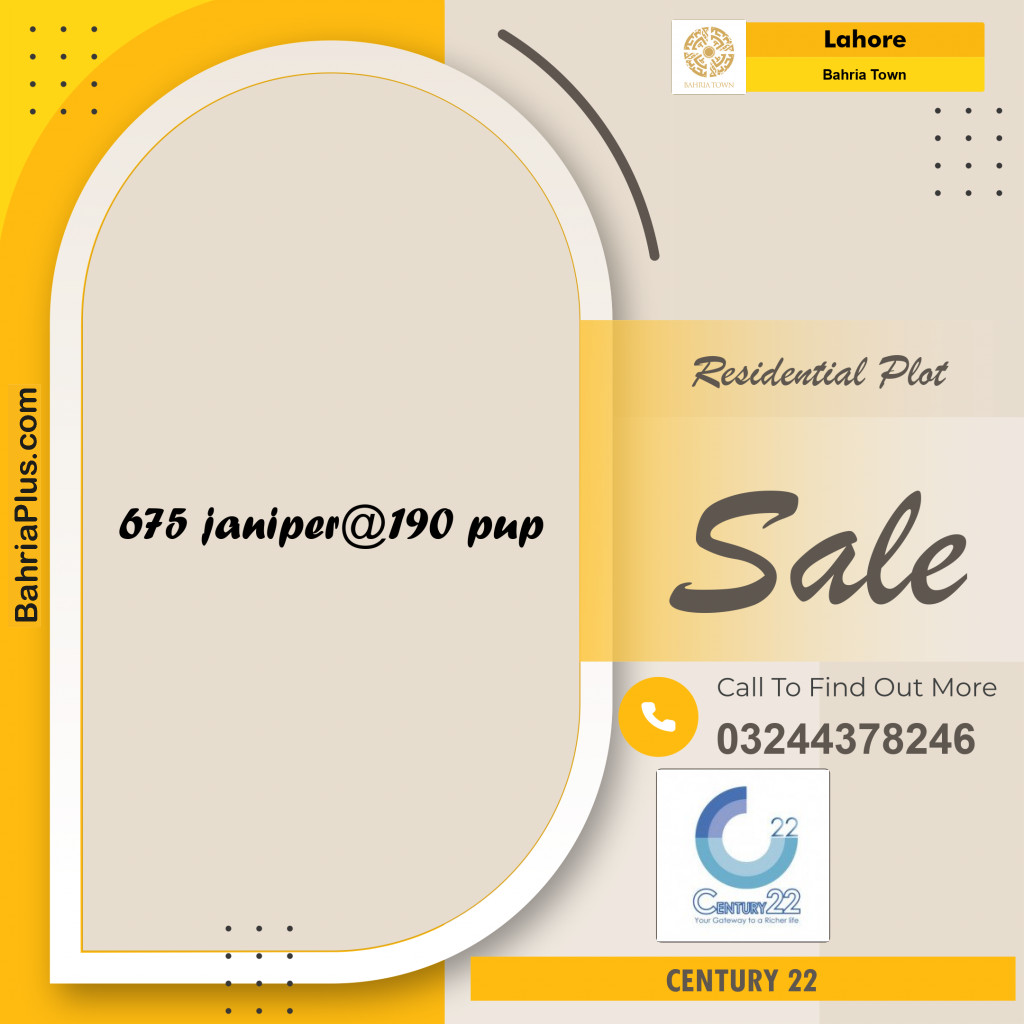 Residential Plot for Sale in Bahria Town, Lahore - (BP-242644)