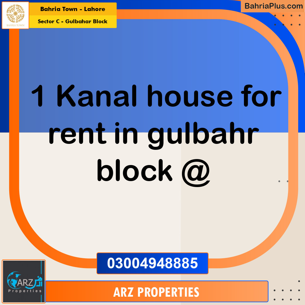 Residential House for Sale in Sector C - Gulbahar Block -  Bahria Town, Lahore - (BP-242648)