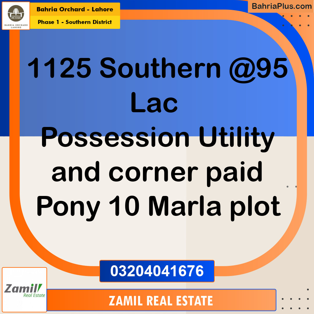 10 Marla Residential Plot for Sale in Phase 1 - Southern District -  Bahria Orchard, Lahore - (BP-242664)