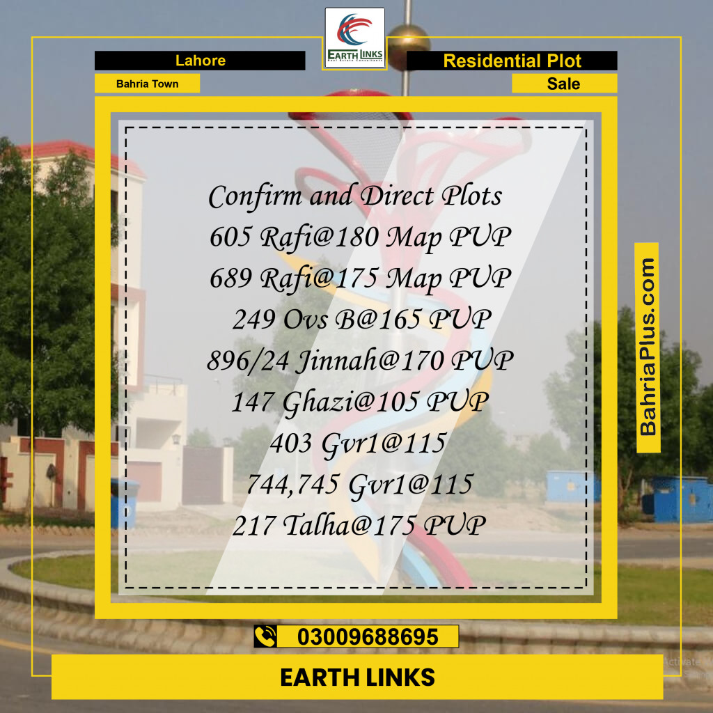 Residential Plot for Sale in Bahria Town, Lahore - (BP-242676)