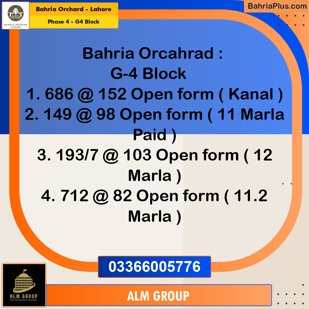 10 Marla Residential Plot for Sale in Phase 4 - G4 Block -  Bahria Orchard, Lahore - (BP-242814)