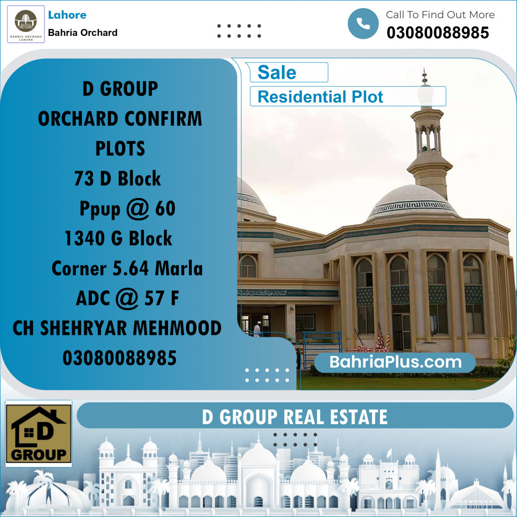 Residential Plot for Sale in Bahria Orchard, Lahore - (BP-242826)
