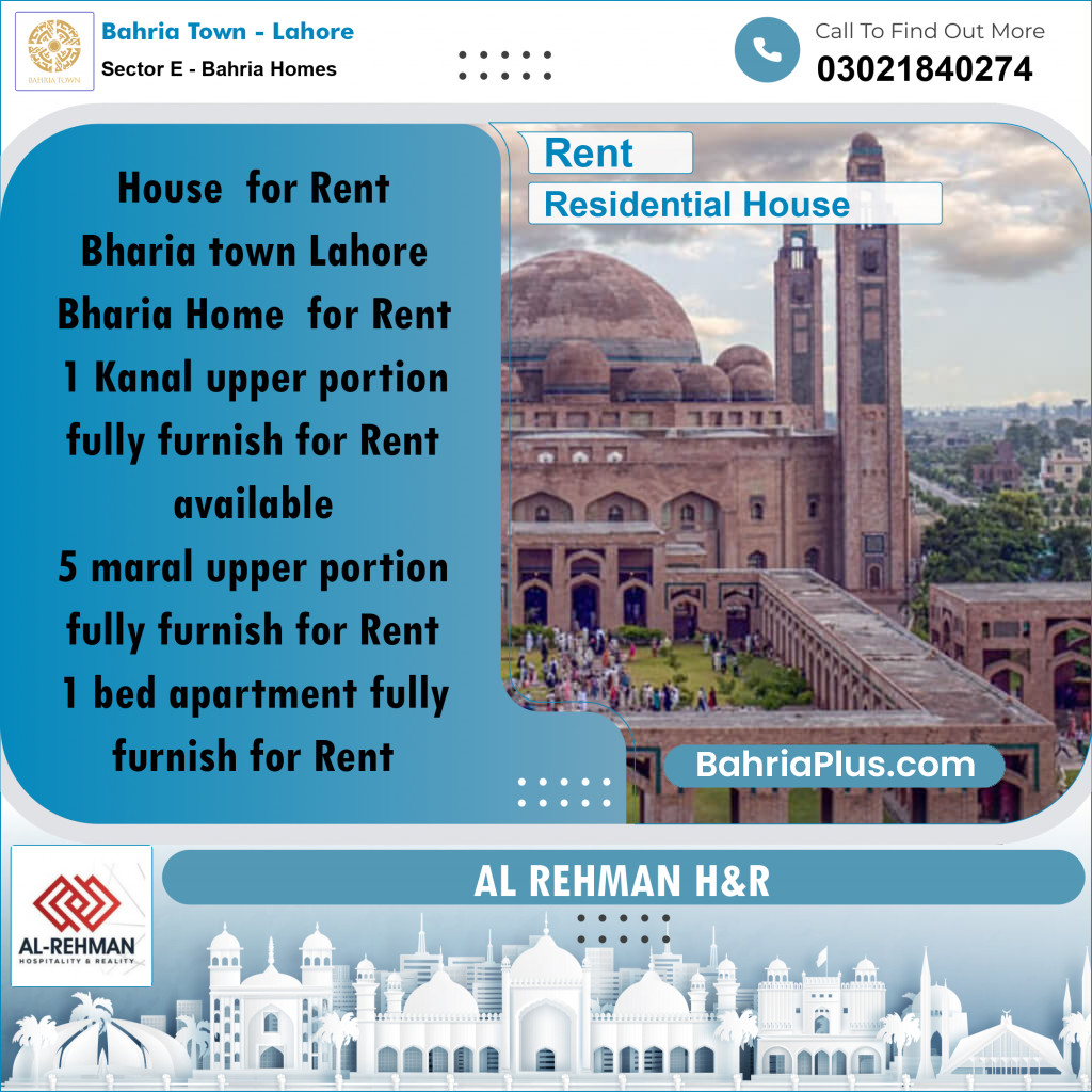 6 Marla Residential House for Rent in Sector E - Bahria Homes -  Bahria Town, Lahore - (BP-242843)