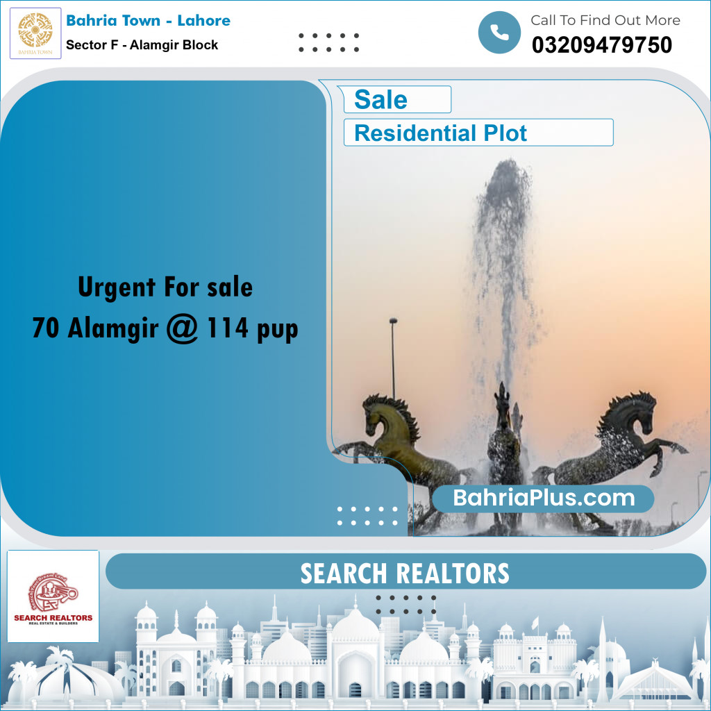 10 Marla Residential Plot for Sale in Sector F - Alamgir Block -  Bahria Town, Lahore - (BP-242851)