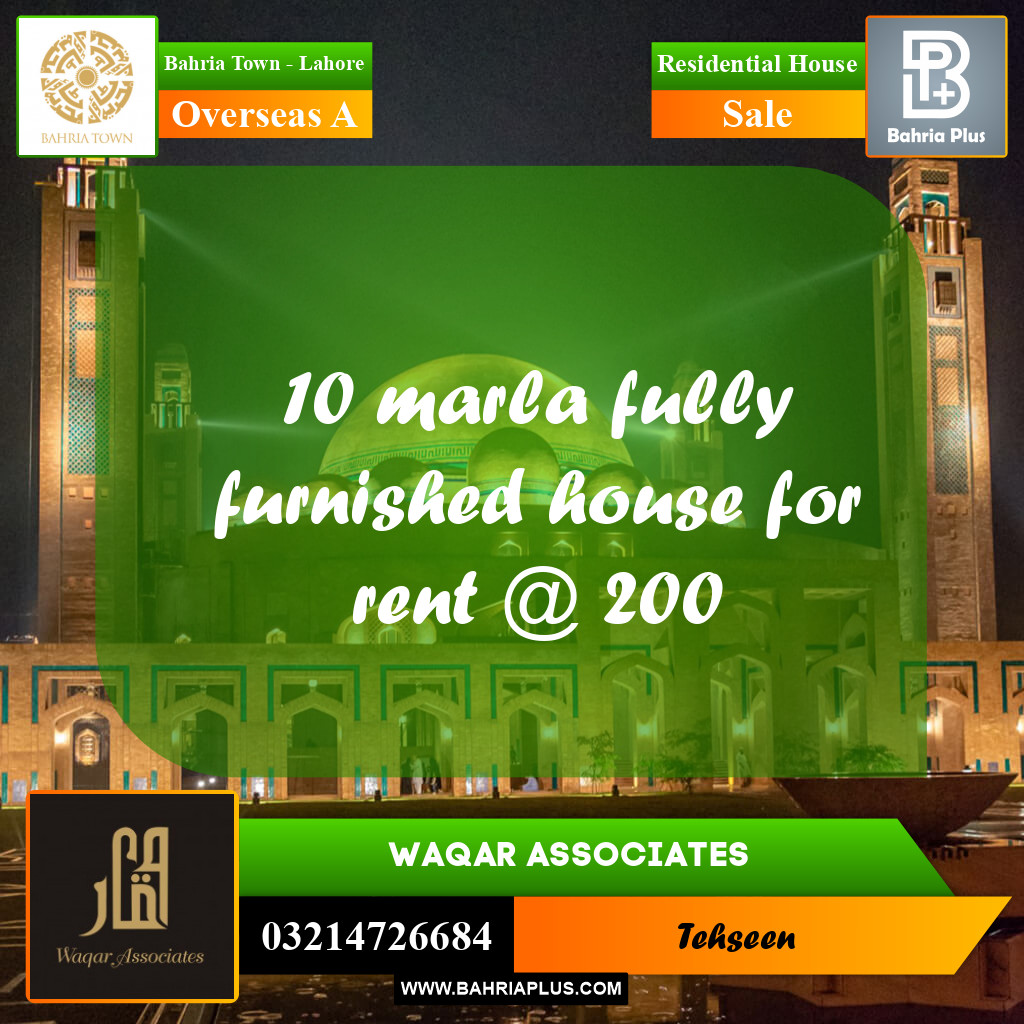 10 Marla Residential House for Sale in Overseas A -  Bahria Town, Lahore - (BP-242871)