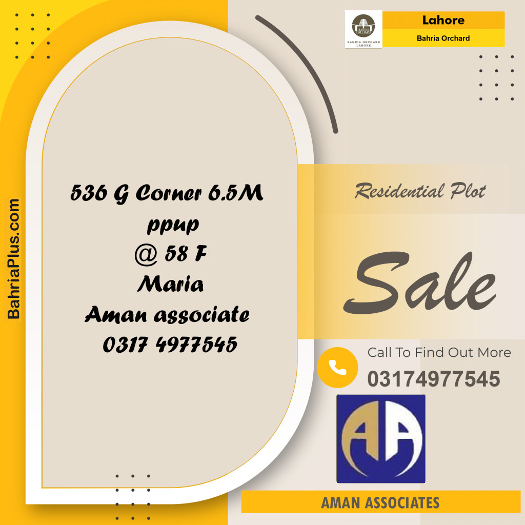 Residential Plot for Sale in Bahria Orchard, Lahore - (BP-242931)