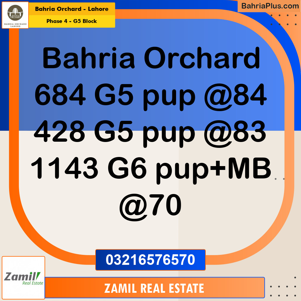 10 Marla Residential Plot for Sale in Phase 4 - G5 Block -  Bahria Orchard, Lahore - (BP-242949)