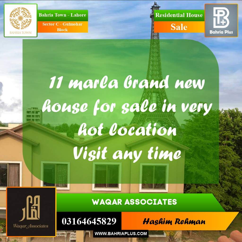 11 Marla Residential House for Sale in Sector C - Gulmohar Block -  Bahria Town, Lahore - (BP-243064)