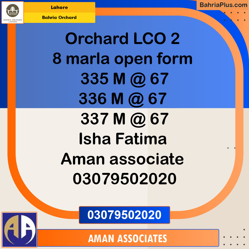 Residential Plot for Sale in Bahria Orchard, Lahore - (BP-243071)