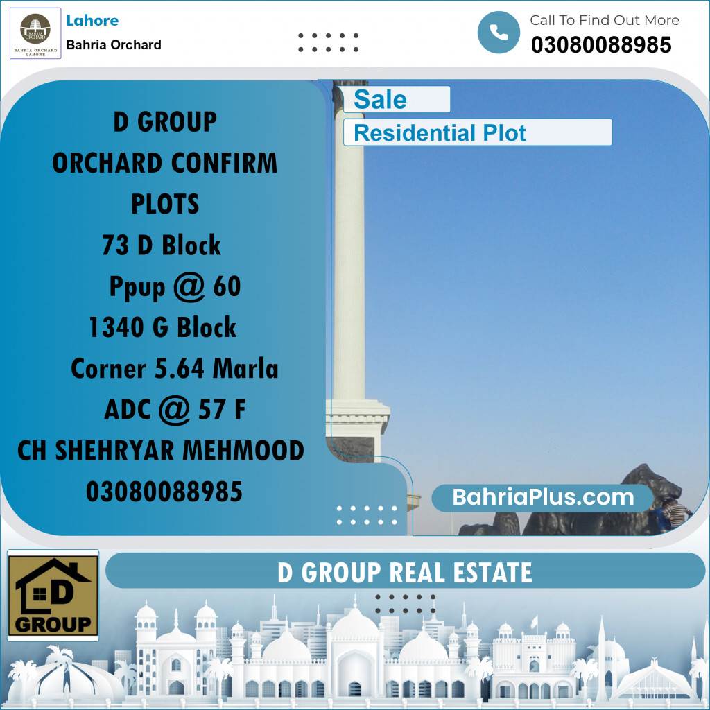 Residential Plot for Sale in Bahria Orchard, Lahore - (BP-243082)