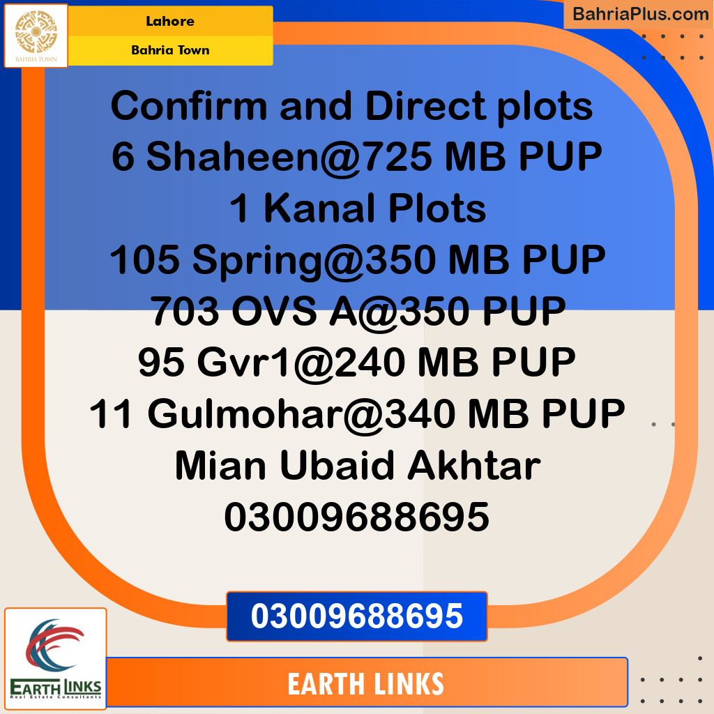 Residential Plot for Sale in Bahria Town, Lahore - (BP-243097)