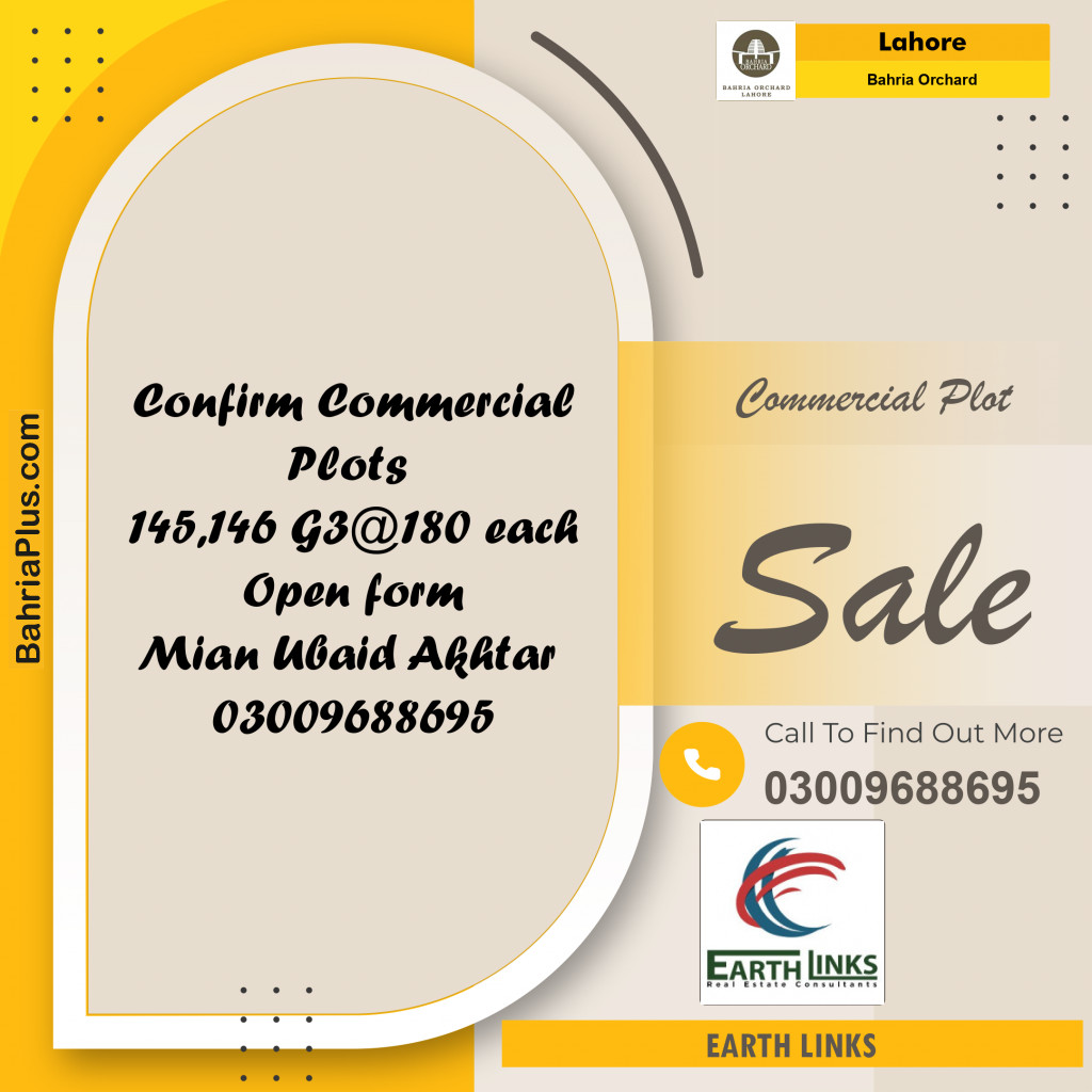 Commercial Plot for Sale in Bahria Orchard, Lahore - (BP-243157)