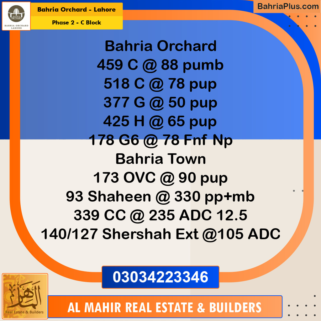 Residential Plot for Sale in Phase 2 - C Block -  Bahria Orchard, Lahore - (BP-243197)