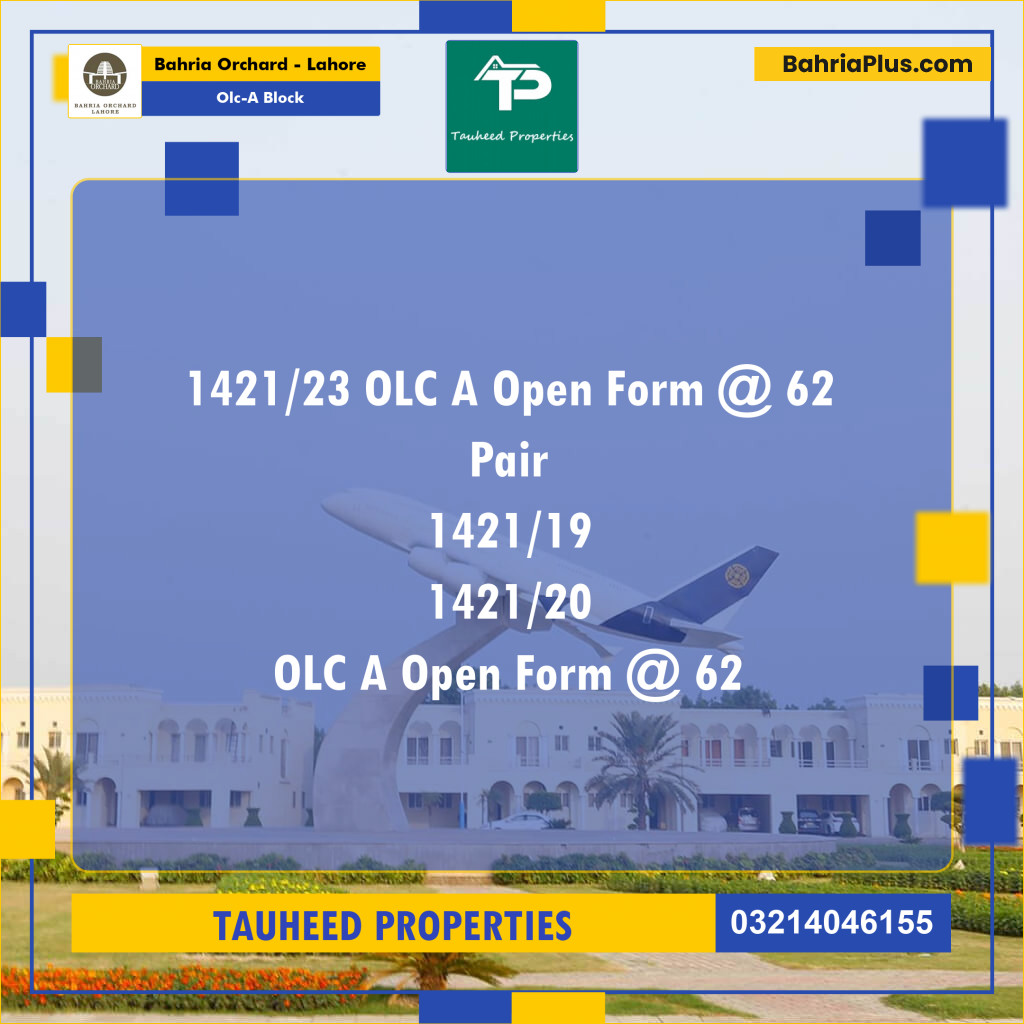 5 Marla Residential Plot for Sale in OLC-A Block -  Bahria Orchard, Lahore - (BP-243200)