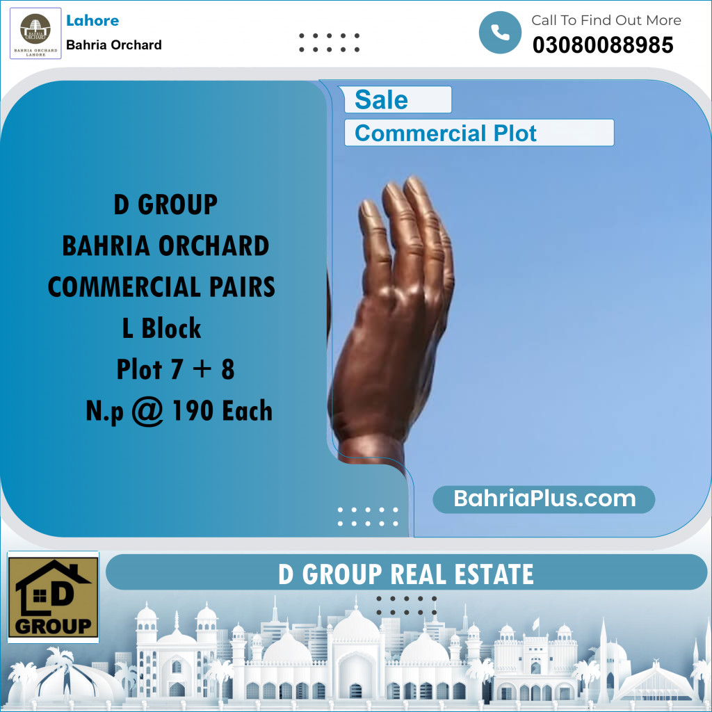Commercial Plot for Sale in Bahria Orchard, Lahore - (BP-243245)