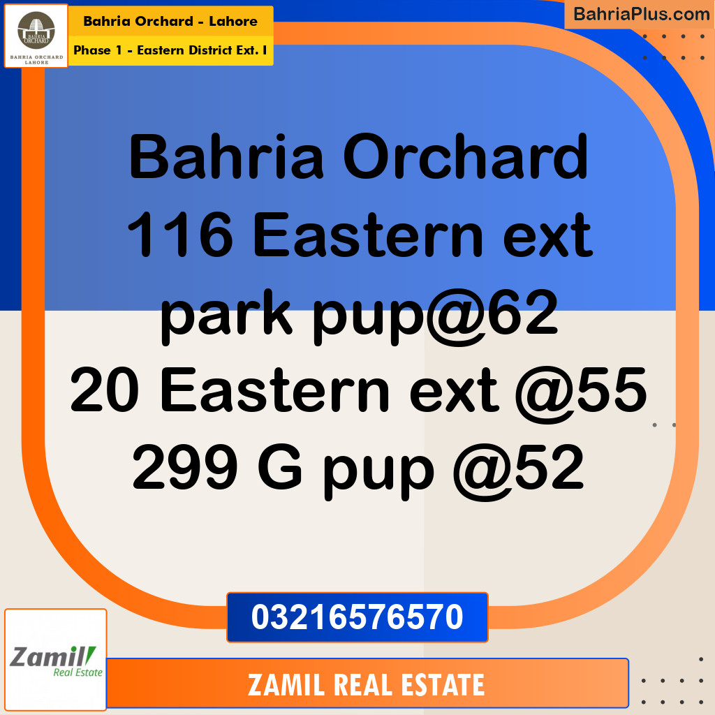 5 Marla Residential Plot for Sale in Phase 1 - Eastern District Ext. I -  Bahria Orchard, Lahore - (BP-243407)